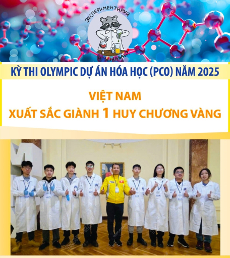 Kỳ thi Olympic Dự án Hóa học (PCO) năm 2025: Việt Nam xuất sắc giành 1 Huy chương Vàng